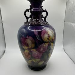 1755 Antique 11” Royal Bonn Germany Hand Painted and Gilded Flower Vase 