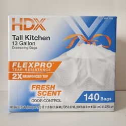 Tall Kitchen Trash Bags 13 Gallon Drawstring 