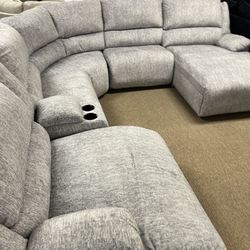 Theater Reclining Deep Chaise Sectional!