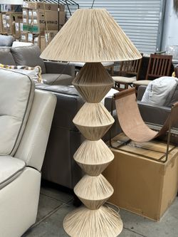Faux Raffia Floor Lamp