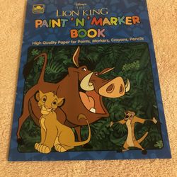 1994 Golden Disney’s The Lion King Paint N’ Marker Book #1920 Unused