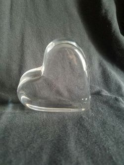 Signed Baccarat Heart Crystal paperweight sculpture