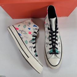 Converse Chuck 70 Hi Top Sneakers 80s Archive Print Egret Court Green Men 10.5