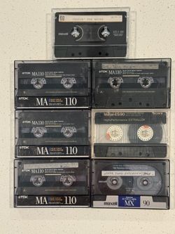 AS IS Lot of 7 Blank Metal Bias Type IV Cassette Tapes - Sony / TDK / Maxell