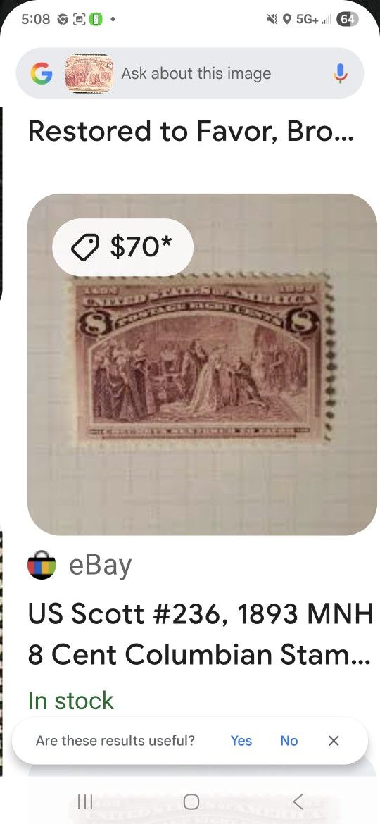 8 Cent Columbian Stamp 1893