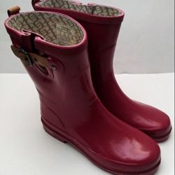 Chooka Top Solid Mid Garnet Pink Rain Boots Women's Size 9