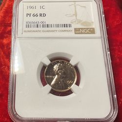 1961 Lincoln Cent, NGC PF66RD Cameo, 