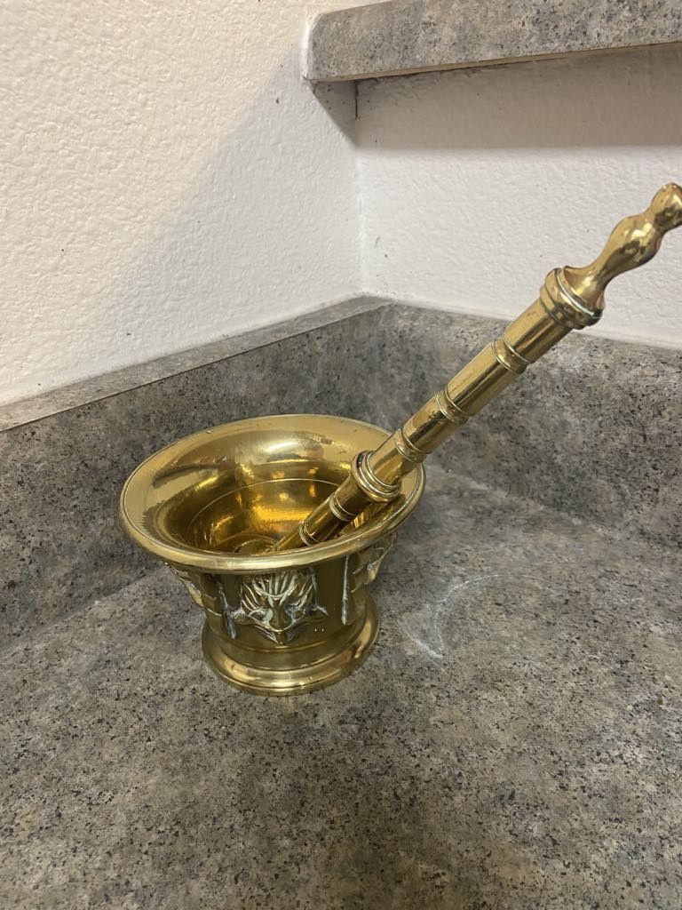 Antique Brass Mortar and Pestle 



