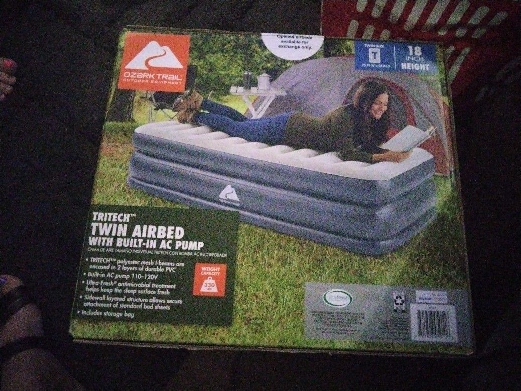 Ozark trail twin airbed with built in on sale pump