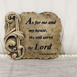 Joshua 24:15 ceramic scripture decor