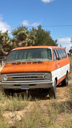 1973 Dodge Ram Sportsman passenger van. Highly sought-after, early first-gen body style with the iconic one-piece stamped aluminum grille.