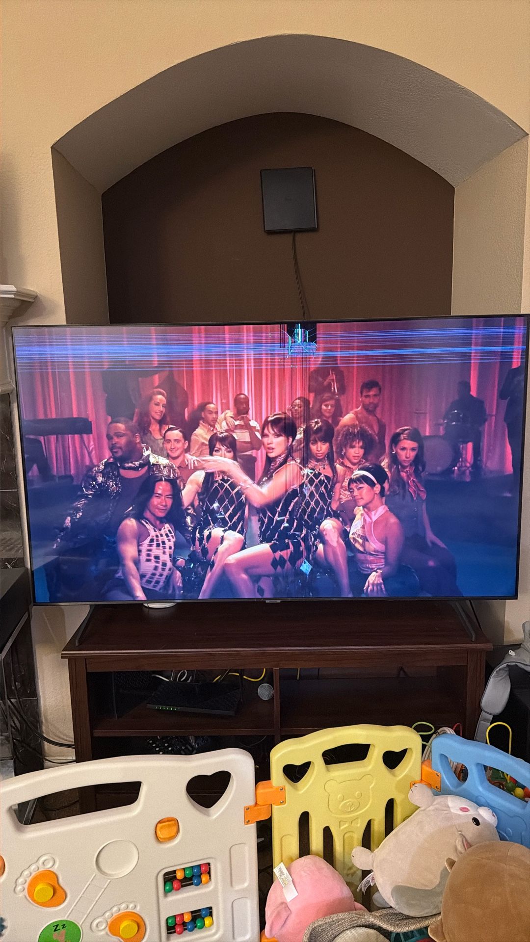 65” Samsung LCD TV (cracked, selling for parts out)