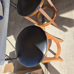 Pair of stools swivel top