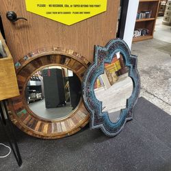 Big beautiful boho mirror! Blue one available $88 each