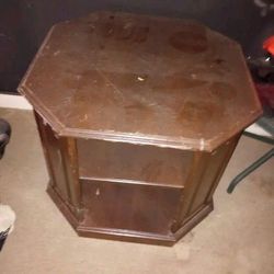 Brown Wooden Octagon End Table/Side Table ( 26×22×22)