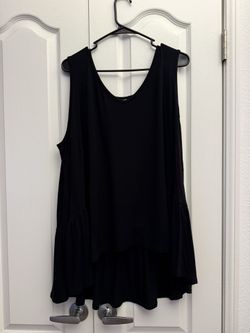 2XL Plus Size Black Shirt Cotton Womens