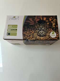 EXCMARK Outdoor Solar Metal Lanterns (2-Pack, NIB)