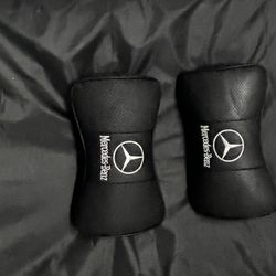 Mercedes Benz 2 Pack Car Neck Leather Pillow 
