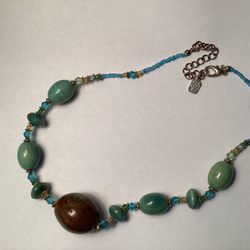 Necklace Earthtone Ceramic Beads By Yousi
