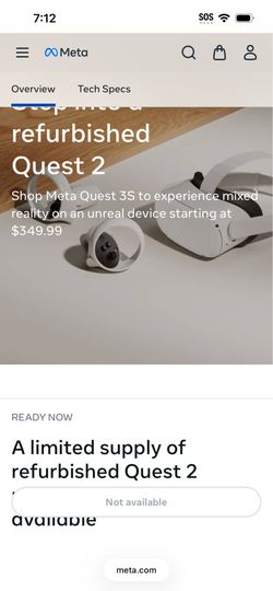 Meta quest vr headset