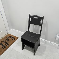 Black Distressed solid wood Chair/ladder 