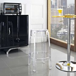 Modway Casper Transparent Acrylic Counter Stool 26.5×17×17in Open Box New 