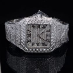 Stainless Steel With 20.20CT Moissanite Diamond Watch 