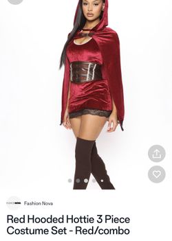 Red Hooded Hottie 3 Piece Costume Set