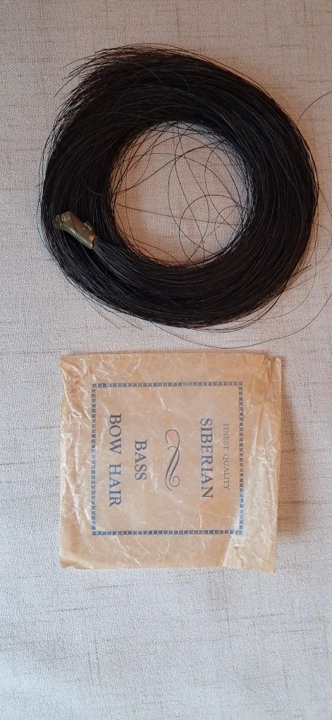 Siberian Upright Bass bow hair - Black horse hair - $12