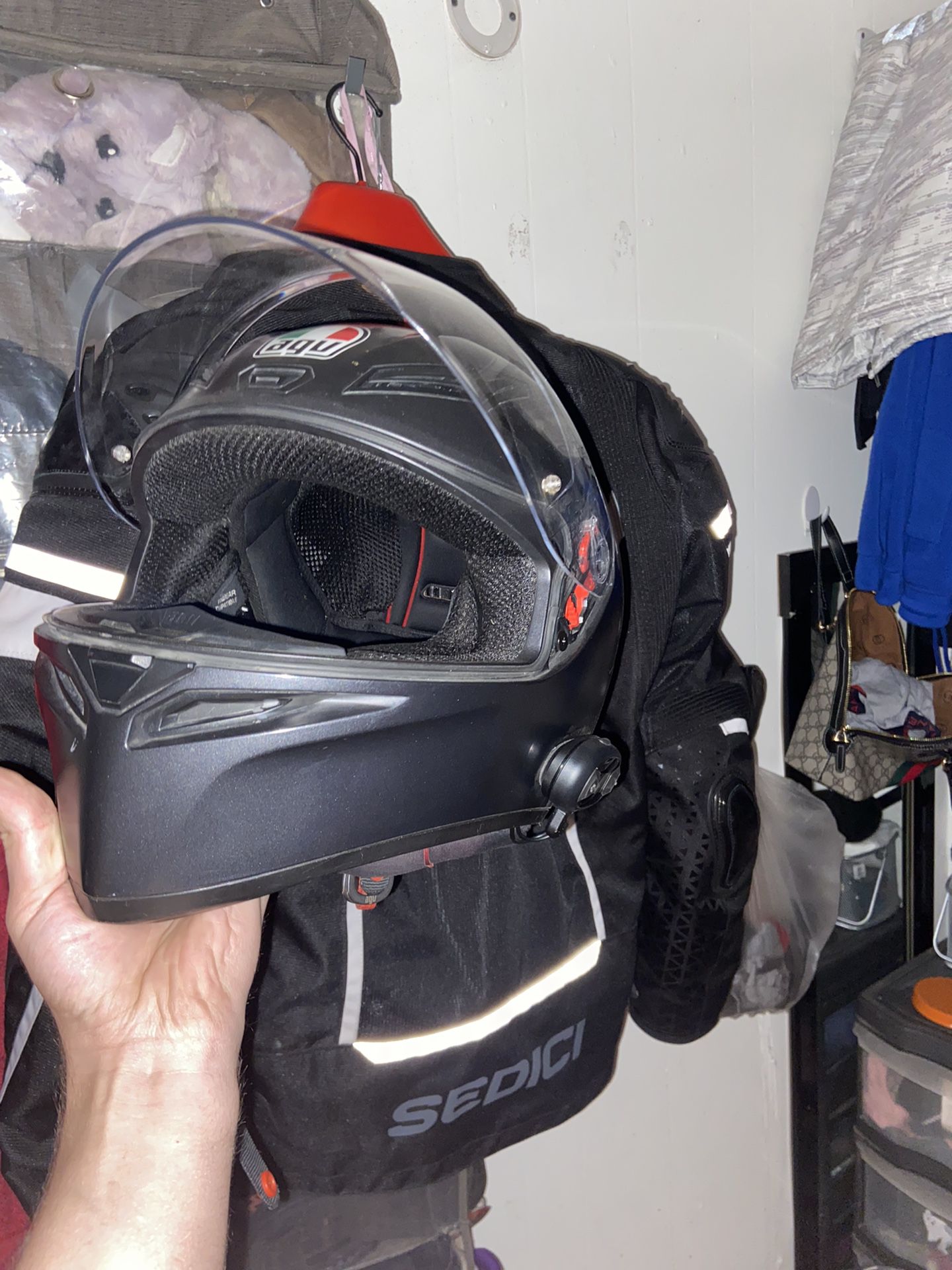 Motor Cycle Helmet And Xl Jacket