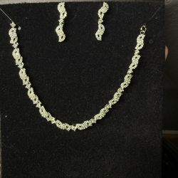 American Diamond Necklace With Earrings 
