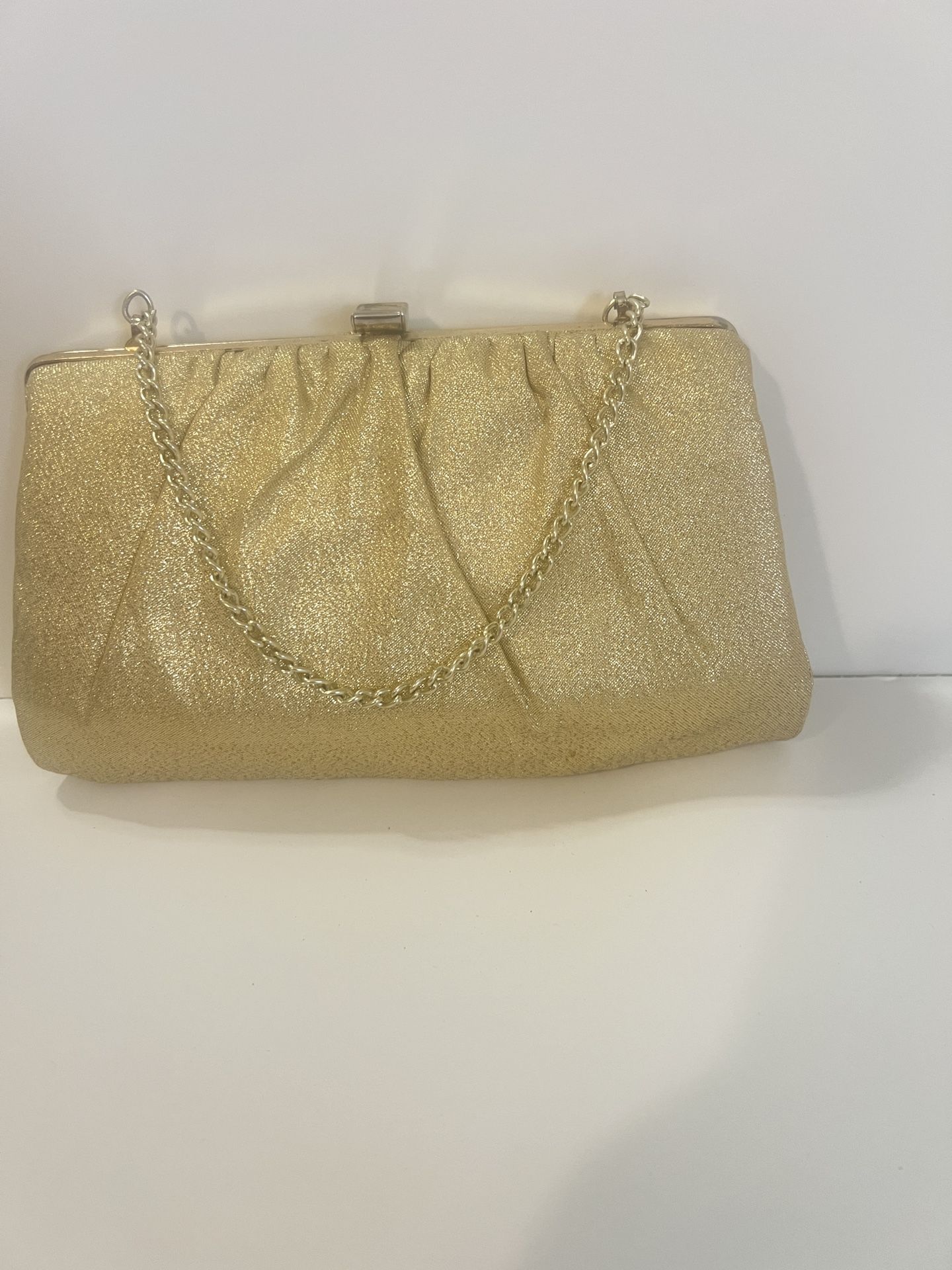 Gold Shimmer Formal Clutch Evening Hand Bag