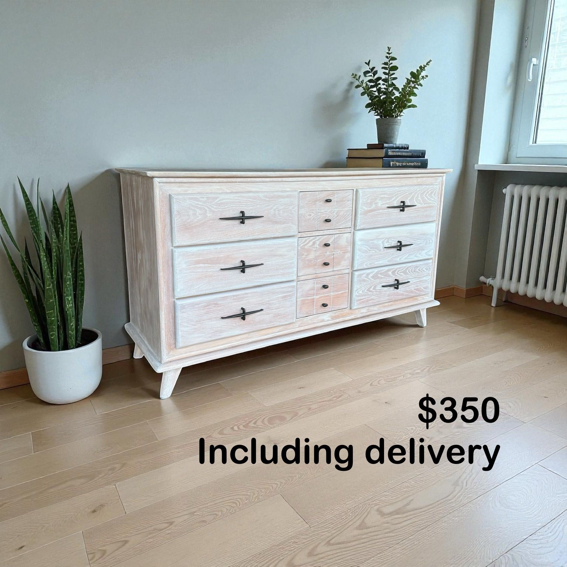 LA Period Furniture Mid Century Modern Wooden 9-Drawer Dresser — $350 delivered 🚚