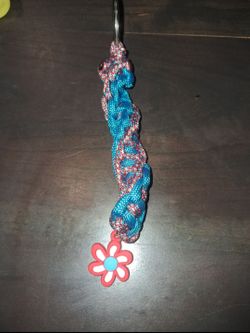 Paracord Keychain with Flower Charm