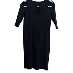Bebe Cold Shoulder Bodycon Dress – Black, Size M