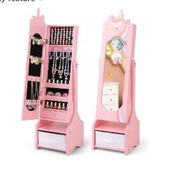 New in box Girls 4 foot tall jewelry armoire