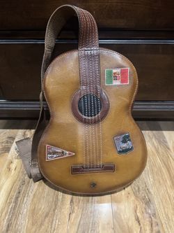 PRATESI Leather Guitar Shaped Backpack - New No Tags