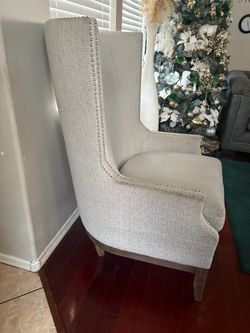 Wingback Accent Chair with Nailhead Trim