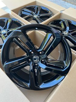 Honda accord sport rims 19” OEM Factory Wheels Rines new gloss black powder coated ( exchange available )( Cambio Disponible ) fits Accord civic Crv
