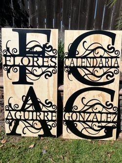 Custom metal monograms last names