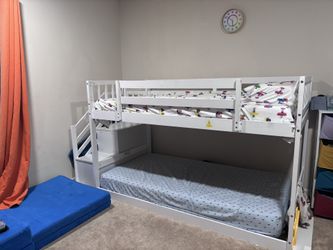 White Bunk Bed With Stairs