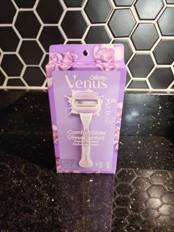 GILLETTE VENUS COMFORTGLIDE FREESIA 1 HANDLE + 2 REFILL CARTRIDGES 3 BLADES !