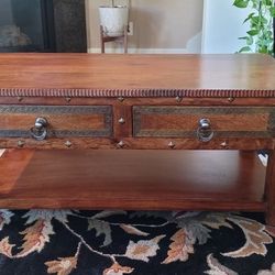 Boho Wood Coffee Table w/Storage 