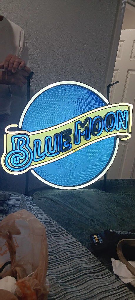 Blue Moon  Neon Bar Light