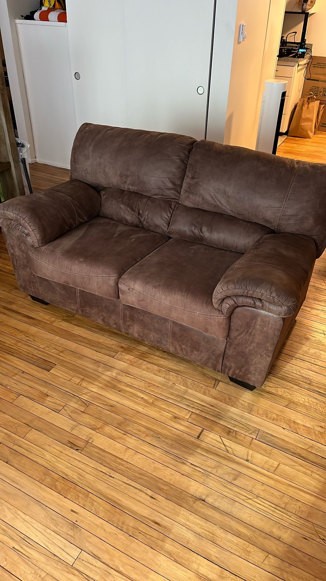 Worn-In Brown Couch