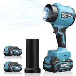 Leaf Blower with 2 X 4.0Ah Battery and Charger, 20V Cordless Blower for Lawn Care, & House Cleaning, 980,000 RPM Jet Blower, Extended Nozzle & Earbuds