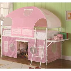 New! White & Pink Tent Bunk Bed $39 Down (NO CREDIT CHECK FINANCING)