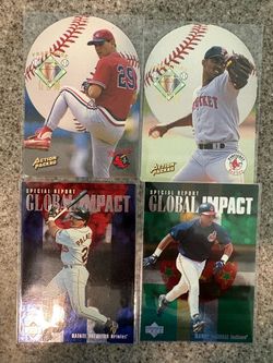 Lot of 4 MLB Baseball Cards Action Packed Upper Deck