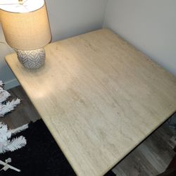 Travertine  Table, Beige Mix, Large