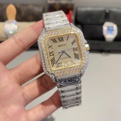 moissanite cartier watch 